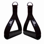 1Pair Metal Gym Handles Resistance Bands Exercise Cable Machine Home Fitness Equipment Double Webbing Non-Slip Grip