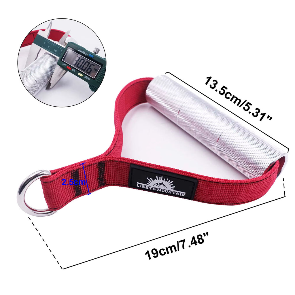 1Pair Metal Gym Handles Resistance Bands Exercise Cable Machine Home Fitness Equipment Double Webbing Non-Slip Grip