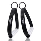 1Pair Metal Gym Handles Resistance Bands Exercise Cable Machine Home Fitness Equipment Double Webbing Non-Slip Grip