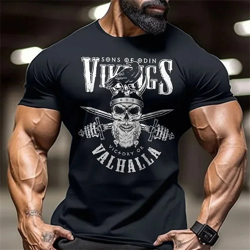 Men’s Skeleton Workout T-Shirt – Muscle Fit Gym Top