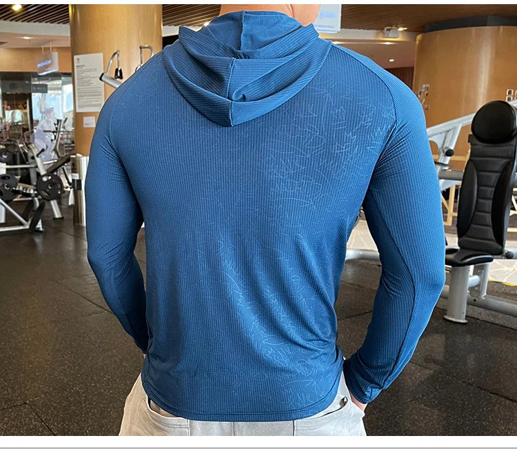 Men’s Lightweight Hooded Gym Shirt