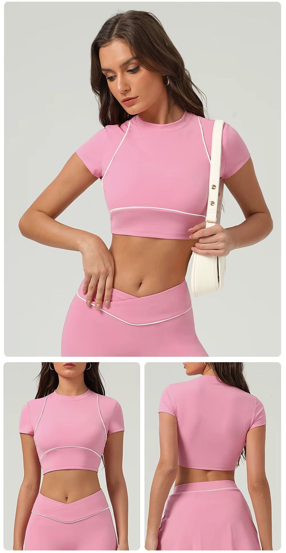 Women's Yoga Crop Top – Short Sleeve Workout Shirt