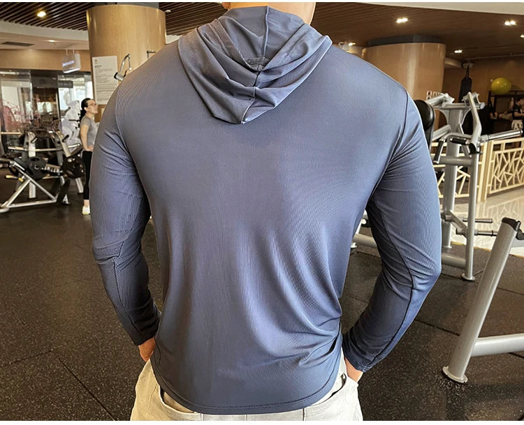 Men’s Lightweight Hooded Gym Shirt