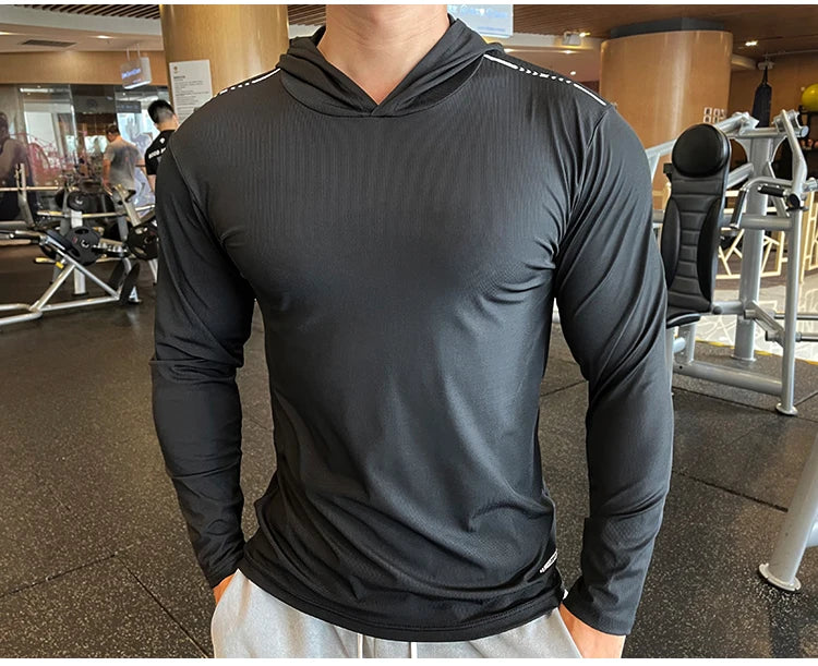 Men’s Lightweight Hooded Gym Shirt