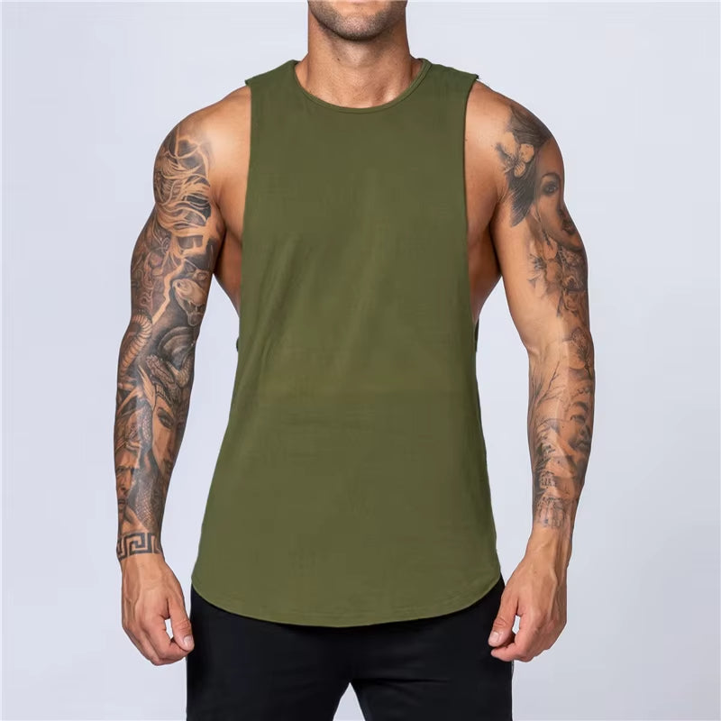 Men’s Cotton Gym Tank Top – Breathable Sleeveless Fitness Shirt