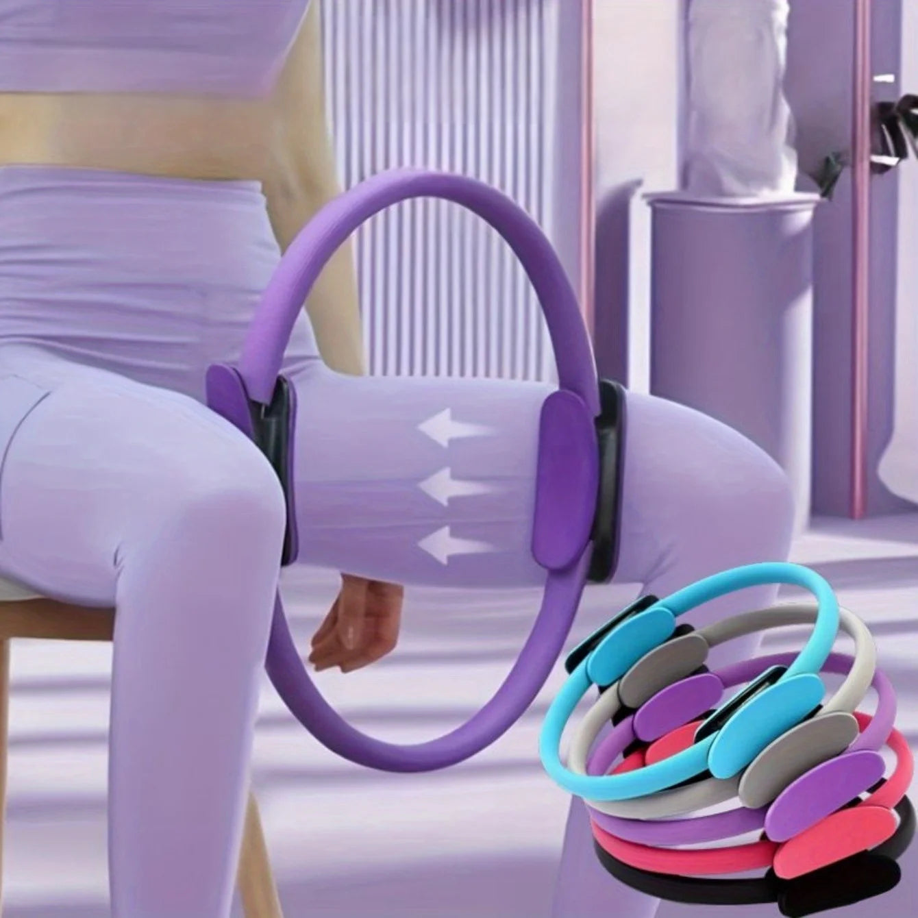 Monochrome Fitness Ring - Yoga & Pilates Resistance Circle for Home Fitness