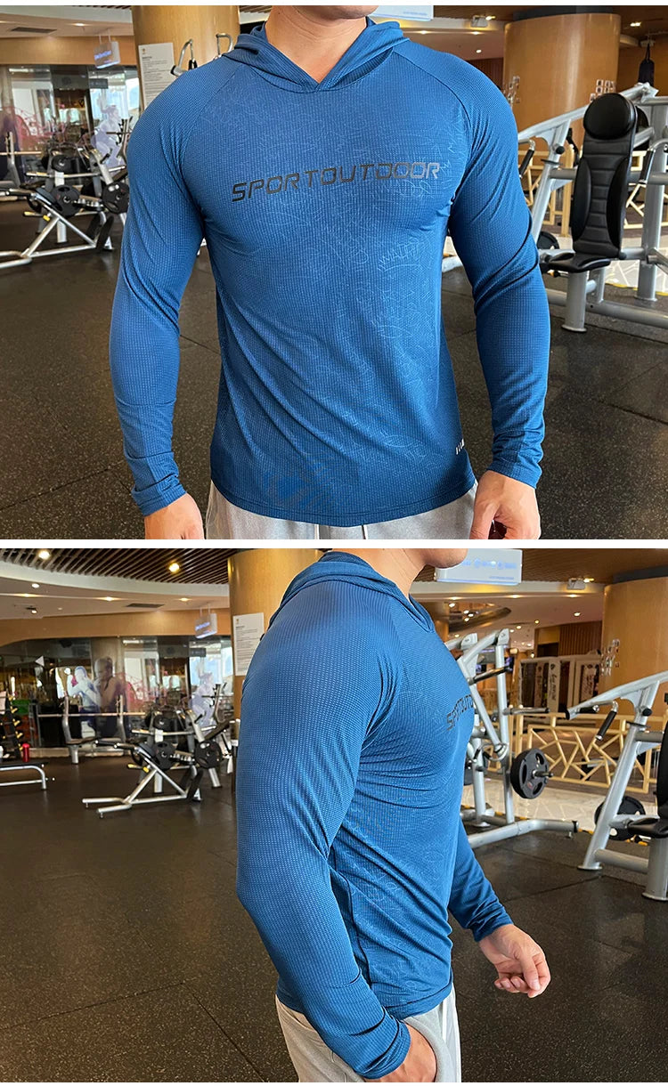 Men’s Lightweight Hooded Gym Shirt
