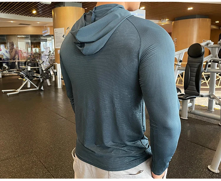 Men’s Lightweight Hooded Gym Shirt