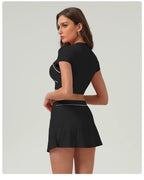 Women's Yoga Crop Top – Short Sleeve Workout Shirt