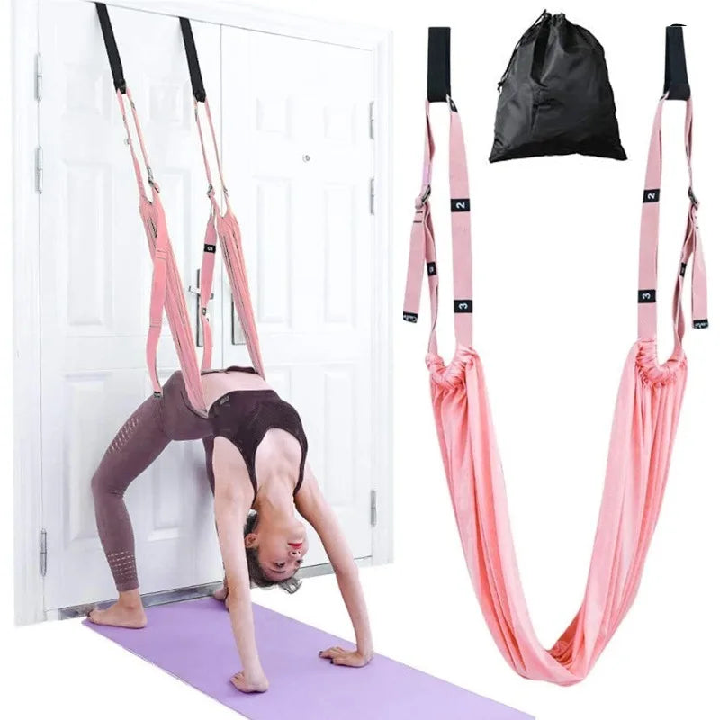 Adjustable Aerial Hammock Set Yoga Swing Stretching Strap