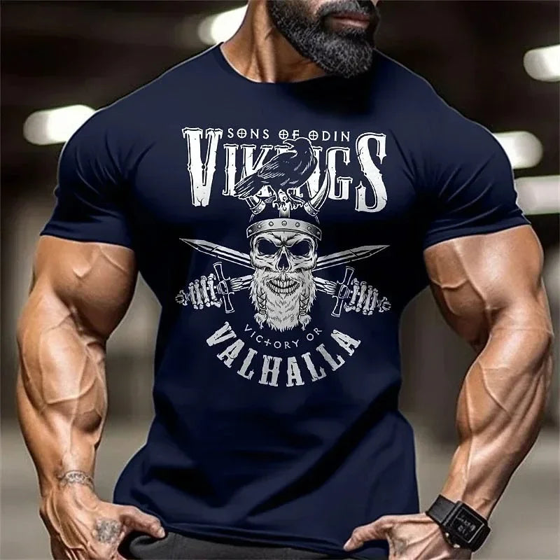 Men’s Skeleton Workout T-Shirt – Muscle Fit Gym Top