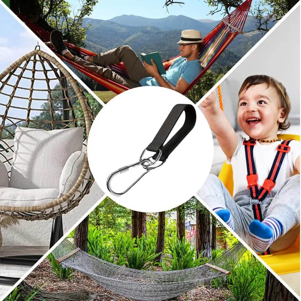Durable Hammock Hanging Belts with Steel Hooks