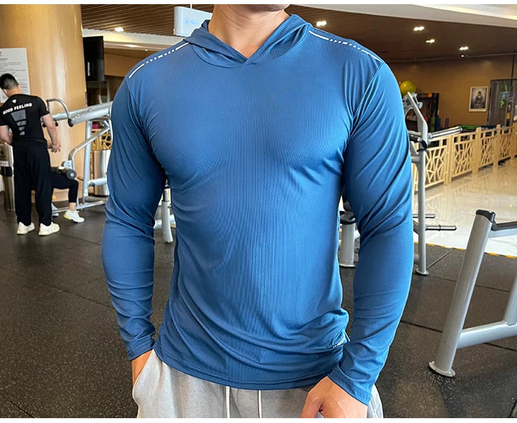 Men’s Lightweight Hooded Gym Shirt