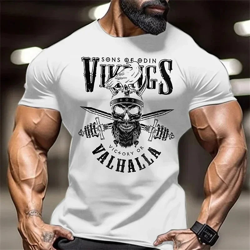 Men’s Skeleton Workout T-Shirt – Muscle Fit Gym Top