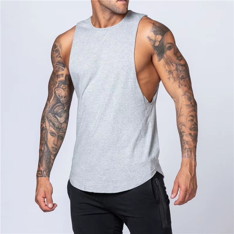 Men’s Cotton Gym Tank Top – Breathable Sleeveless Fitness Shirt