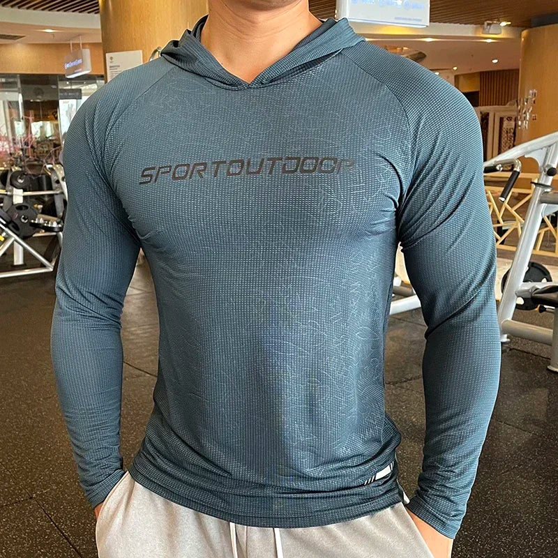 Men’s Lightweight Hooded Gym Shirt