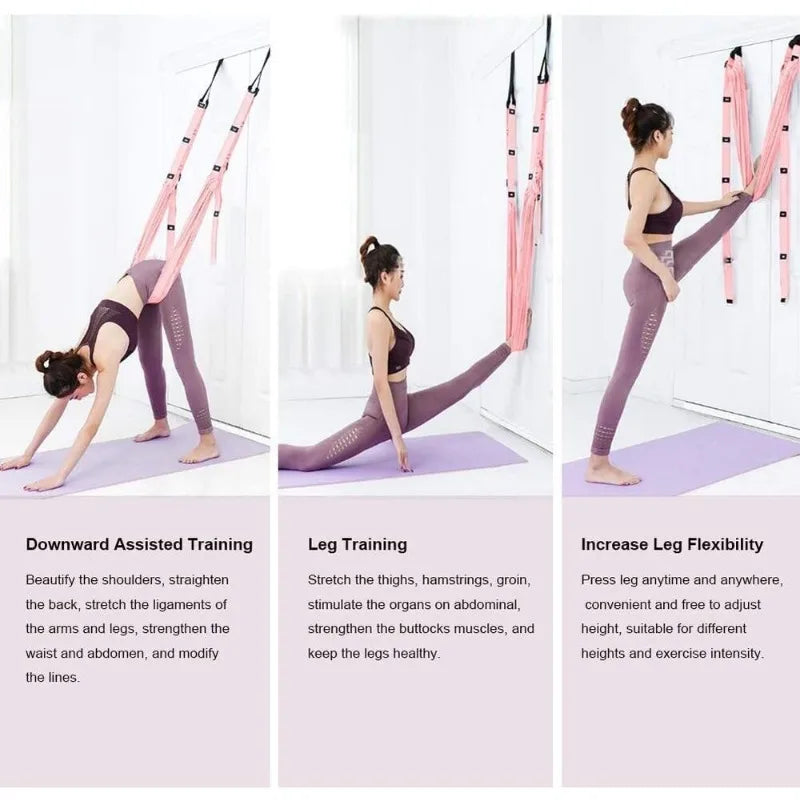 Adjustable Aerial Hammock Set Yoga Swing Stretching Strap