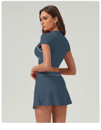 Women's Yoga Crop Top – Short Sleeve Workout Shirt