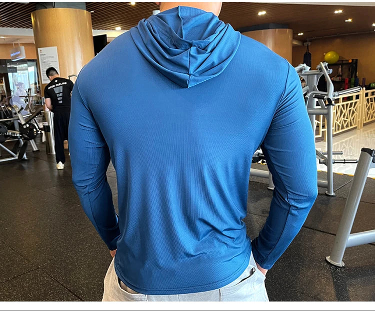 Men’s Lightweight Hooded Gym Shirt