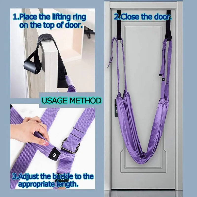 Adjustable Aerial Hammock Set Yoga Swing Stretching Strap