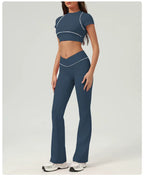 Women's Yoga Crop Top – Short Sleeve Workout Shirt