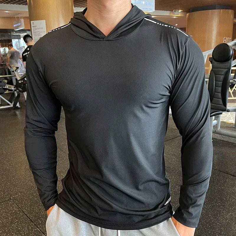 Men’s Lightweight Hooded Gym Shirt
