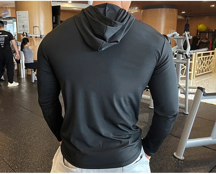 Men’s Lightweight Hooded Gym Shirt