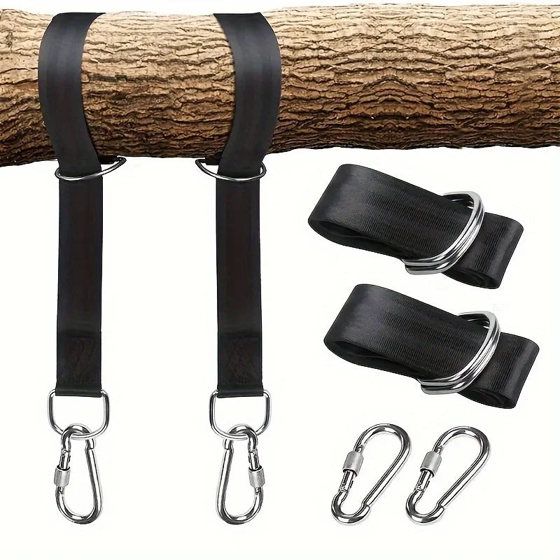 Durable Hammock Hanging Belts with Steel Hooks