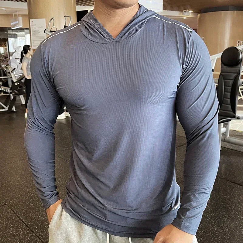 Men’s Lightweight Hooded Gym Shirt