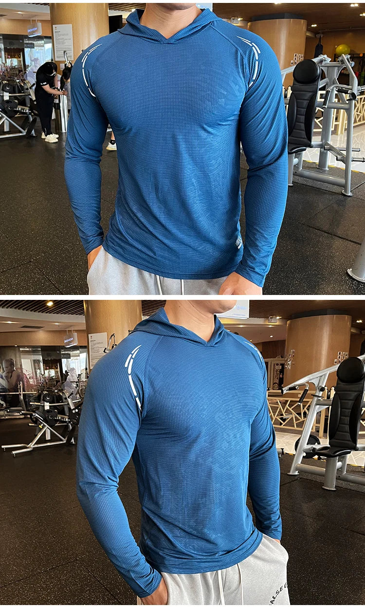Men’s Lightweight Hooded Gym Shirt