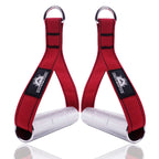 1Pair Metal Gym Handles Resistance Bands Exercise Cable Machine Home Fitness Equipment Double Webbing Non-Slip Grip