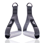 1Pair Metal Gym Handles Resistance Bands Exercise Cable Machine Home Fitness Equipment Double Webbing Non-Slip Grip